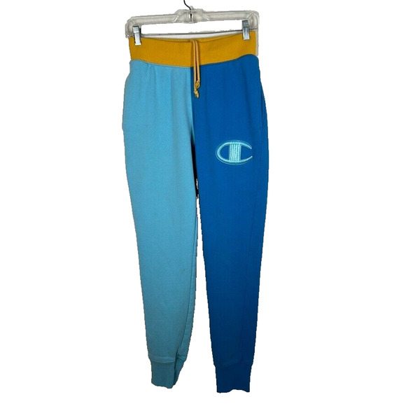 VTG Champion Womens Sz S Color Block Sweat pants joggers active wear athleisure - Picture 1 of 11